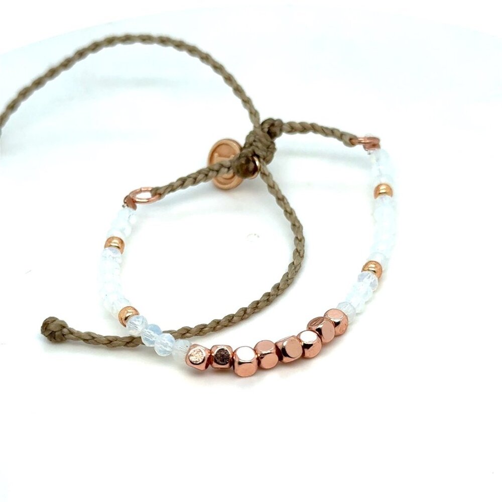 Pura Vida White/Rose Gold Beaded Bracelet
